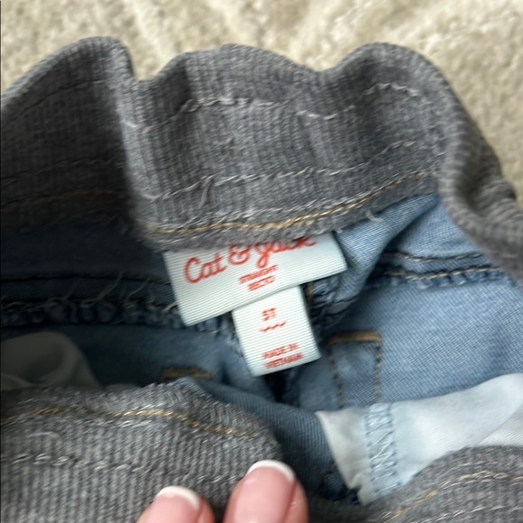 Cat & Jack Blue Denim Jeans with Gray Waistband - Picture 3 of 7